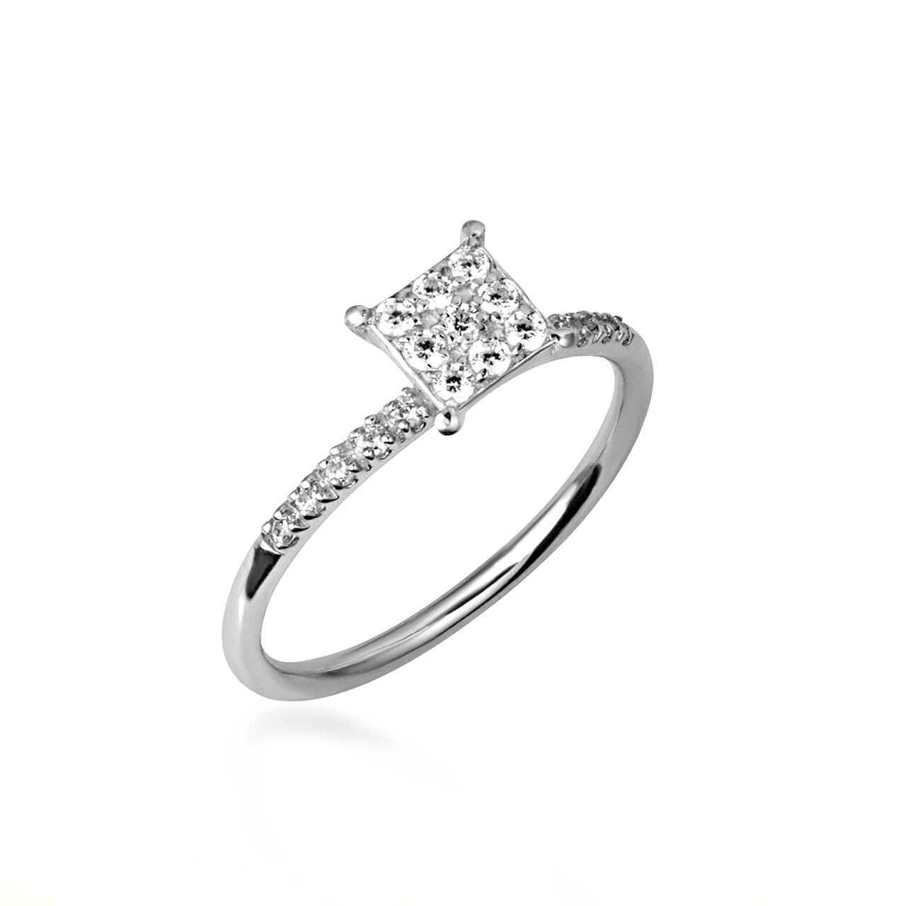 14K Gold Cubic Zirconia Pavé Set Ring (Available in Yellow/Rose/White Gold)