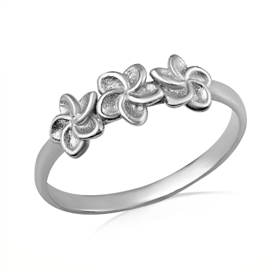 Gold Hawaiian Flower Plumeria Ring (Available in Yellow/Rose/White Gold)
