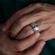 .925 Sterling Silver Men’s Chunky Nugget Ring
