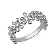 Gold Daisy Flower Petal Band Ring (Available in Yellow/Rose/White Gold)