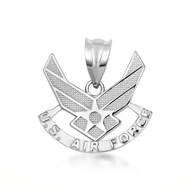 .925 Sterling Silver United States Air Force Emblem Officially Licensed Pendant Necklace