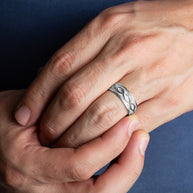 .925 Sterling Silver Infinity Milgrain Textured Band Ring