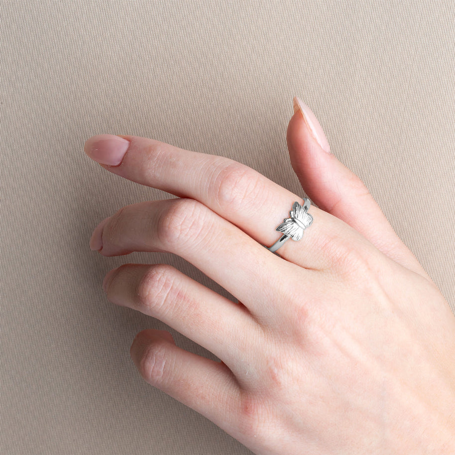 .925 Sterling Silver Nature Butterfly Ring