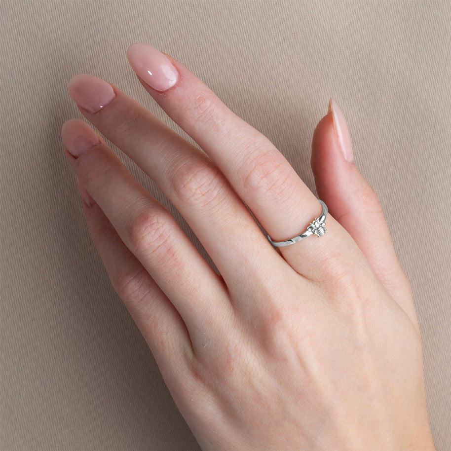 .925 Sterling Silver Bumble Bee Ring