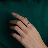 .925 Sterling Silver Cubic Zirconia Halo Circle Ring