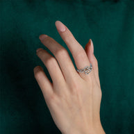 .925 Sterling Silver Honeycomb Beehive Wraparound Band Ring