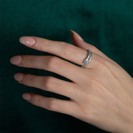 .925 Sterling Silver Coiled Serpent Snake Textured Ring