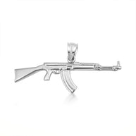 Gold AK-47 Assault Rifle Gun Pendant Necklace (Available in Yellow/Rose/White Gold)