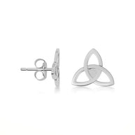 .925 Sterling Silver Celtic Trinity Irish Stud Earrings