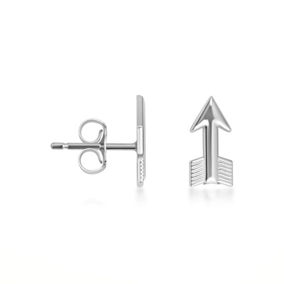 .925 Sterling Silver Arrowhead Stud Earrings