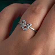 .925 Sterling Silver Cubic Zirconia Snake Ring