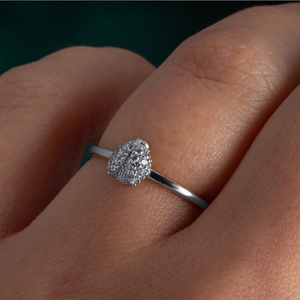 .925 Sterling Silver Cubic Zirconia Ladybug Ring