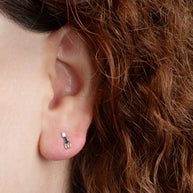 .925 Sterling Silver Fork Food Stud Earrings