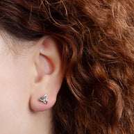 .925 Sterling Silver Celtic Trinity Knot Irish Stud Earrings