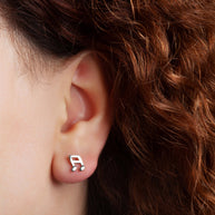 .925 Sterling Silver Sixteenth Music Note Stud Earrings
