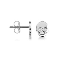 .925 Sterling Silver Gothic Skull Stud Earrings