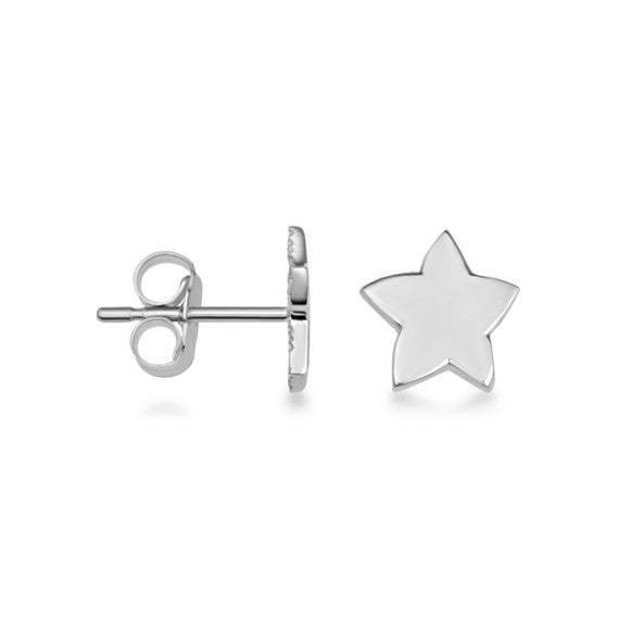 .925 Sterling Silver Celestial Star Stud Earrings