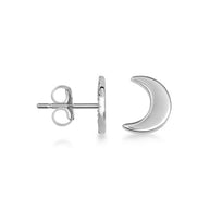 .925 Sterling Silver Celestial Moon Stud Earrings