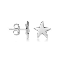 .925 Sterling Silver Sea Starfish Ocean Stud Earrings