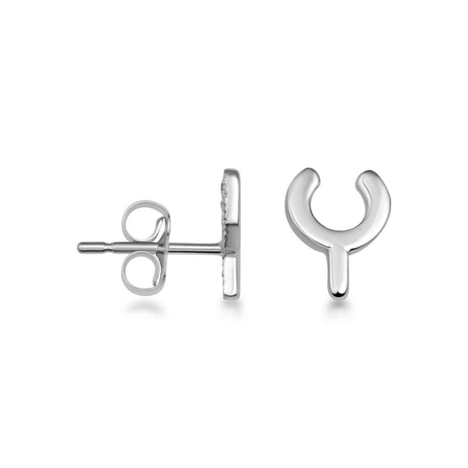 .925 Sterling Silver Lucky Wishbone Stud Earrings