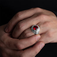 .925 Sterling Silver Irish Celtic Trinity Knot Gemstone Rope Ring