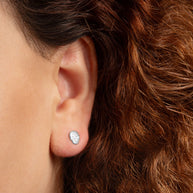.925 Sterling Silver Gothic Skull Stud Earrings