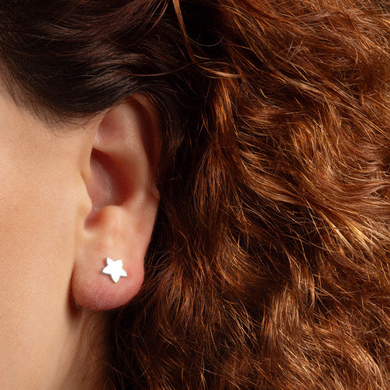 .925 Sterling Silver Celestial Star Stud Earrings