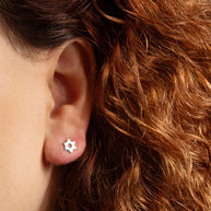 .925 Sterling Silver Jewish Star Of David Stud Earrings