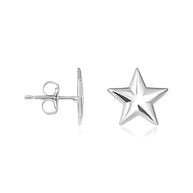 .925 Sterling Silver Star Shape Stud Earrings