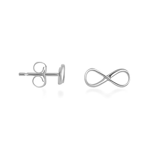 .925 Sterling Silver Classic Infinity Stud Earrings