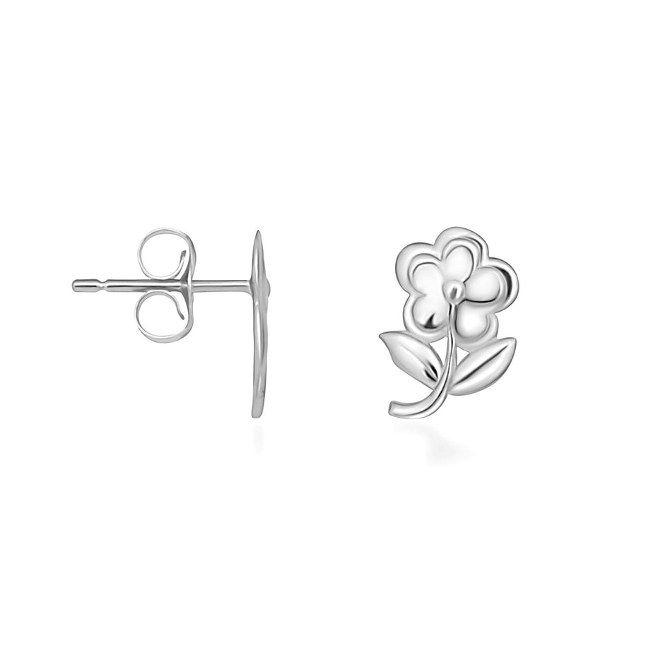 .925 Sterling Silver Flower Daisy Stud Earrings