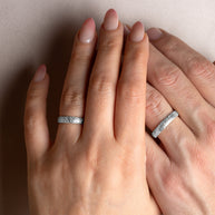 .925 Sterling Silver Irish Celtic Trinity Knot Eternity Unisex Band Ring Set