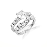 14K Gold Lab Grown Diamond Engagement Band Ring Set (Available in Yellow/Rose/White Gold)