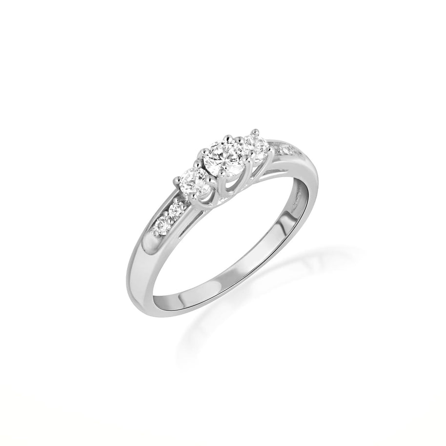 14K Gold Pave Lab Grown Triple Set Diamond Engagement Band Ring Set (Available in Yellow/Rose/White Gold)