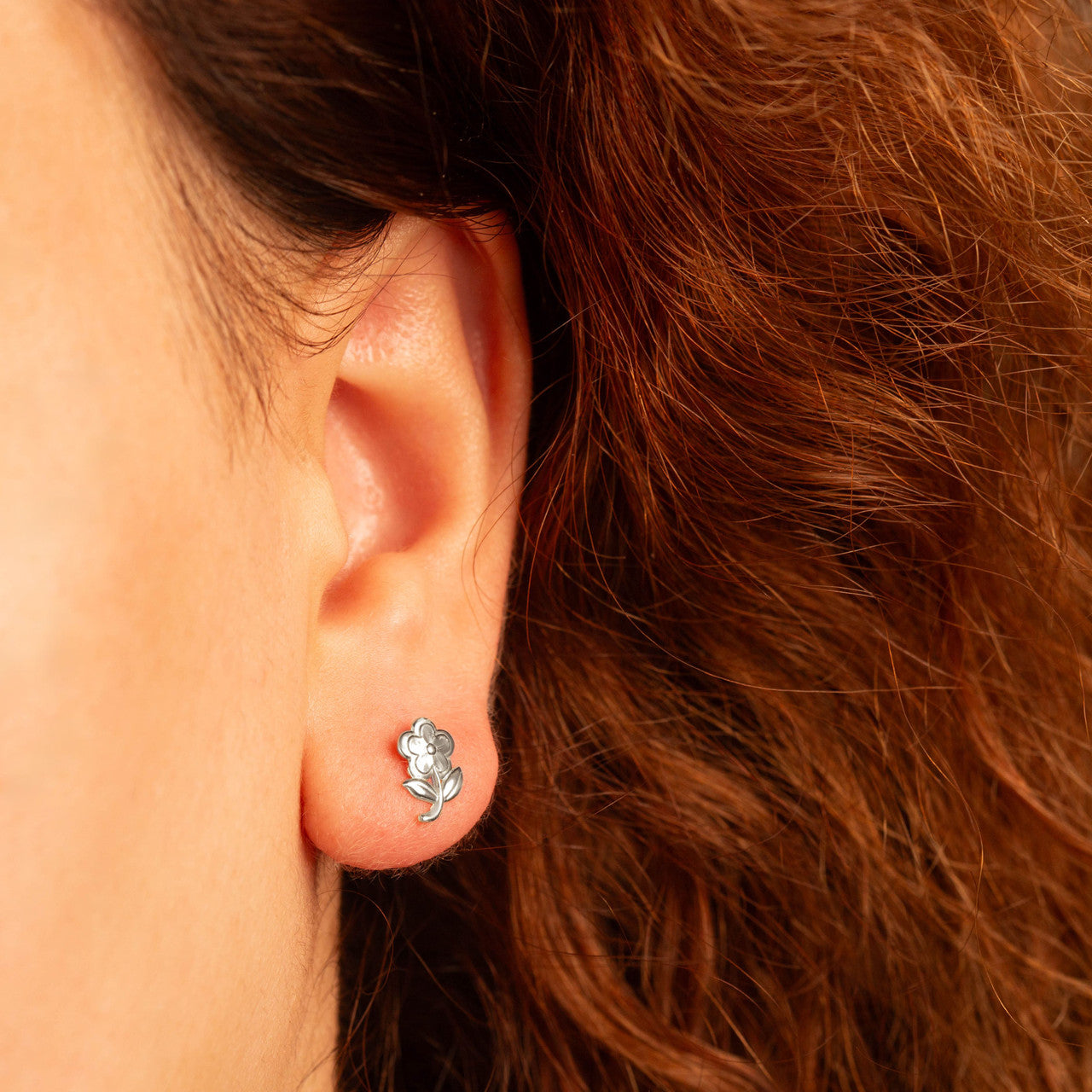 .925 Sterling Silver Flower Daisy Stud Earrings