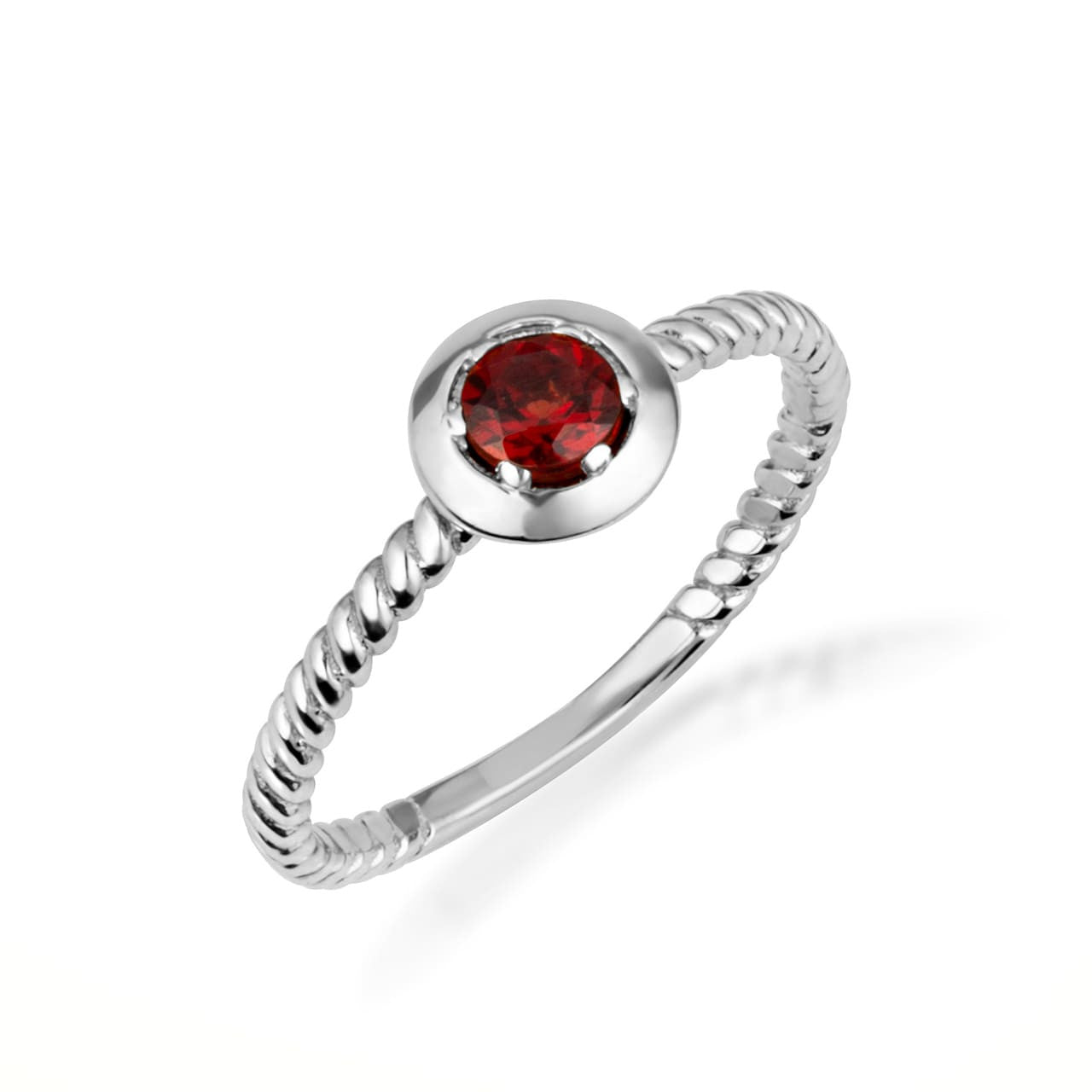 Gold Custom Genuine Gemstone Rope Ring (Available in Yellow/Rose/White Gold)