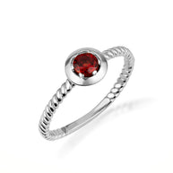Gold Custom Genuine Gemstone Rope Ring (Available in Yellow/Rose/White Gold)