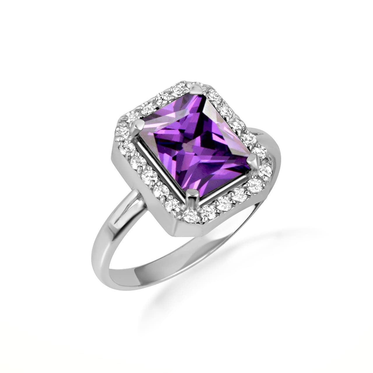 .925 Sterling Silver Oval Birthstone Ribbed Cocktail Ring
