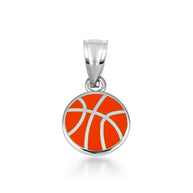 Gold Enamel Basketball Necklace (Available in Yellow Gold, Rose Gold, White Gold)