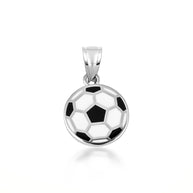 Gold Enamel Soccer Ball Necklace (Available in Yellow Gold, Rose Gold, White Gold)
