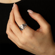 .925 Sterling Silver Triple Infinity Multi Row Rope Band Ring