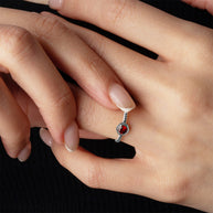 .925 Sterling Silver Personalized Lab Created Birthstone Rope Ring