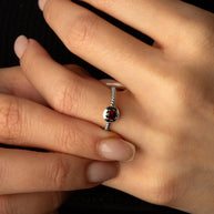 .925 Sterling Silver Custom Lab Created Birthstone Rope Ring