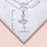 .925 Sterling Silver Engravable Ballerina Ballet Dancer Reversible Pendant Necklace