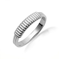 Gold Ribbed Band Statement Ring (Available in Yellow/Rose/White Gold)
