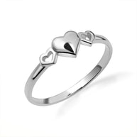 Gold Triple Heart Love Ring (Available in Yellow/Rose/White Gold)