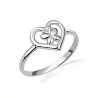 Gold Butterfly Heart Love Ring (Available in Yellow/Rose/White Gold)