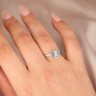 .925 Sterling Silver Butterfly Heart Love Ring