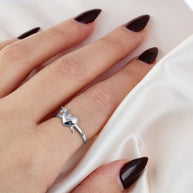 .925 Sterling Silver Cross Sword Heart Ring