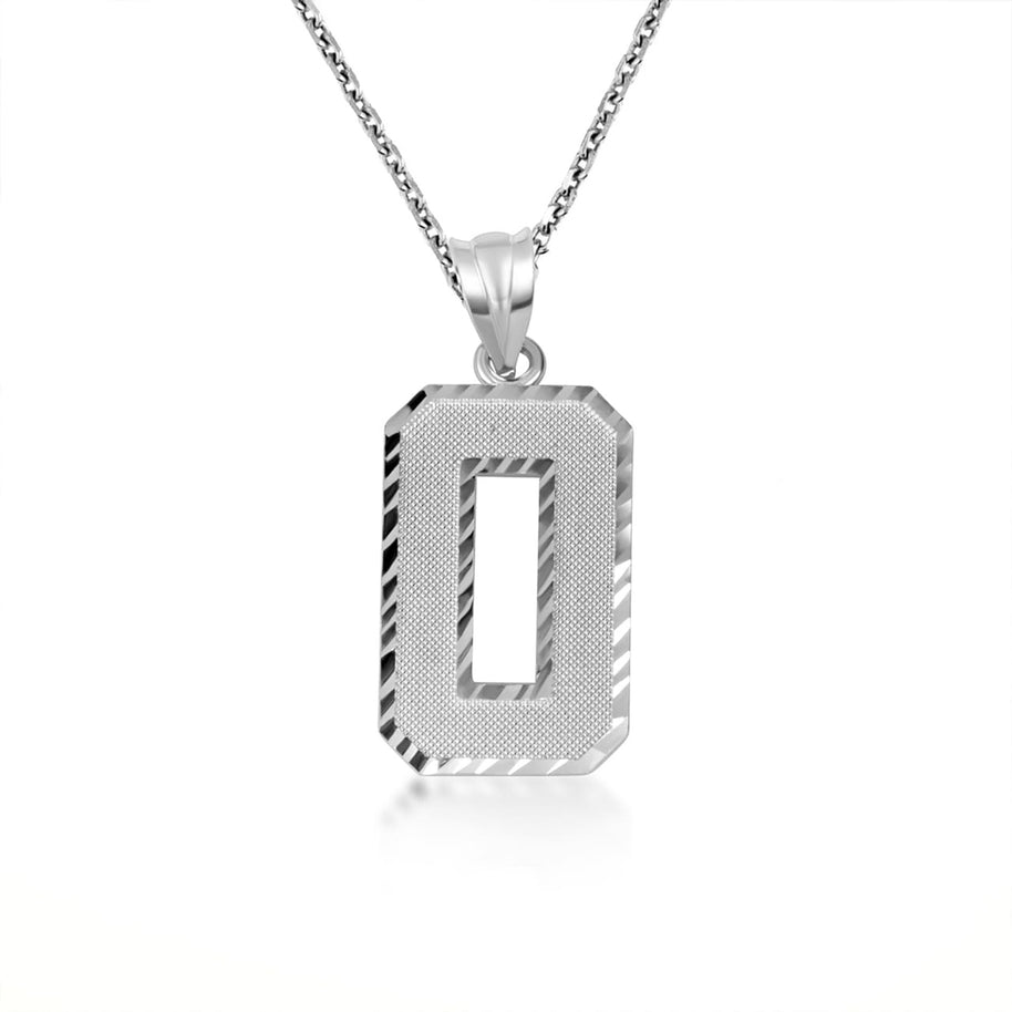 Gold Diamond Cut Custom Jersey Number Sports Pendant Necklace (Available in Yellow/Rose/White Gold)